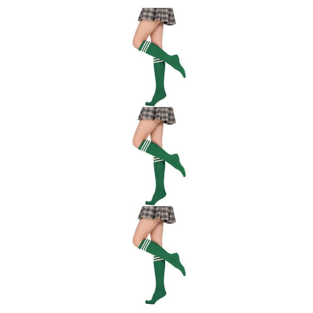 Sonducket Rayas Medias altas hasta el muslo Calcetín antideslizante Botas Juegos deportivos JK Día de San Valentín Accesorios para mujeres Raya blanca Type1 Sonducket CBP334139