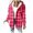 Hot Pink, variant on Fleece Lined Plaid Hooded Shacket for Women, Button Front Loose Fit, Bright Casual Fall Winter Outerwear, 1 Piece, S-3XL, Plus Size Friendly