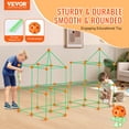 thumbnail image 3 of VEVOR Fort Building Kit for Kids,140PCS Glow in The Dark STEM Building Toys, Educational Gift for 4 5 6 7 8+ Year Old Boys & Girls Indoor Outdoor Play Tent Construction Toys with 96 Rods and 44 Balls, 3 of 10