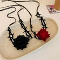 thumbnail image 2 of GKNET Gothic Thorny Red Rose Black Choker Necklace Retro Flower Halloween Choker WY4-Black-, 2 of 9