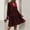 Red, variant on SMihono 2025 Women’s Elegant Velvet Long Sleeve Dress Casual Fall V Neck A Line Babydoll Flowy Formal Wedding Party Mini Dress Green L