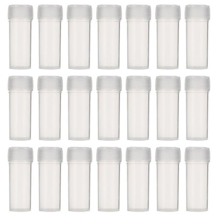 HEMOTON  120 Pcs Plastic Bottle Mini Clear Storage Vial Apothecary Bottles