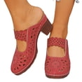 thumbnail image 5 of Women's Closed Toe Heel Sandals On Block Heel Walking Slides Shoes Mules for Women Dressy Summer Casual Hollow Out Comfort Slippers Outdoor Platform Slide Wedge Sandals, 5 of 9