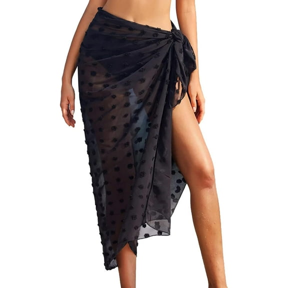 Women Sarong Swimsuit Coverups Chiffon Long Bikini Wraps Sheer Beach Bathing Suit Cover Up