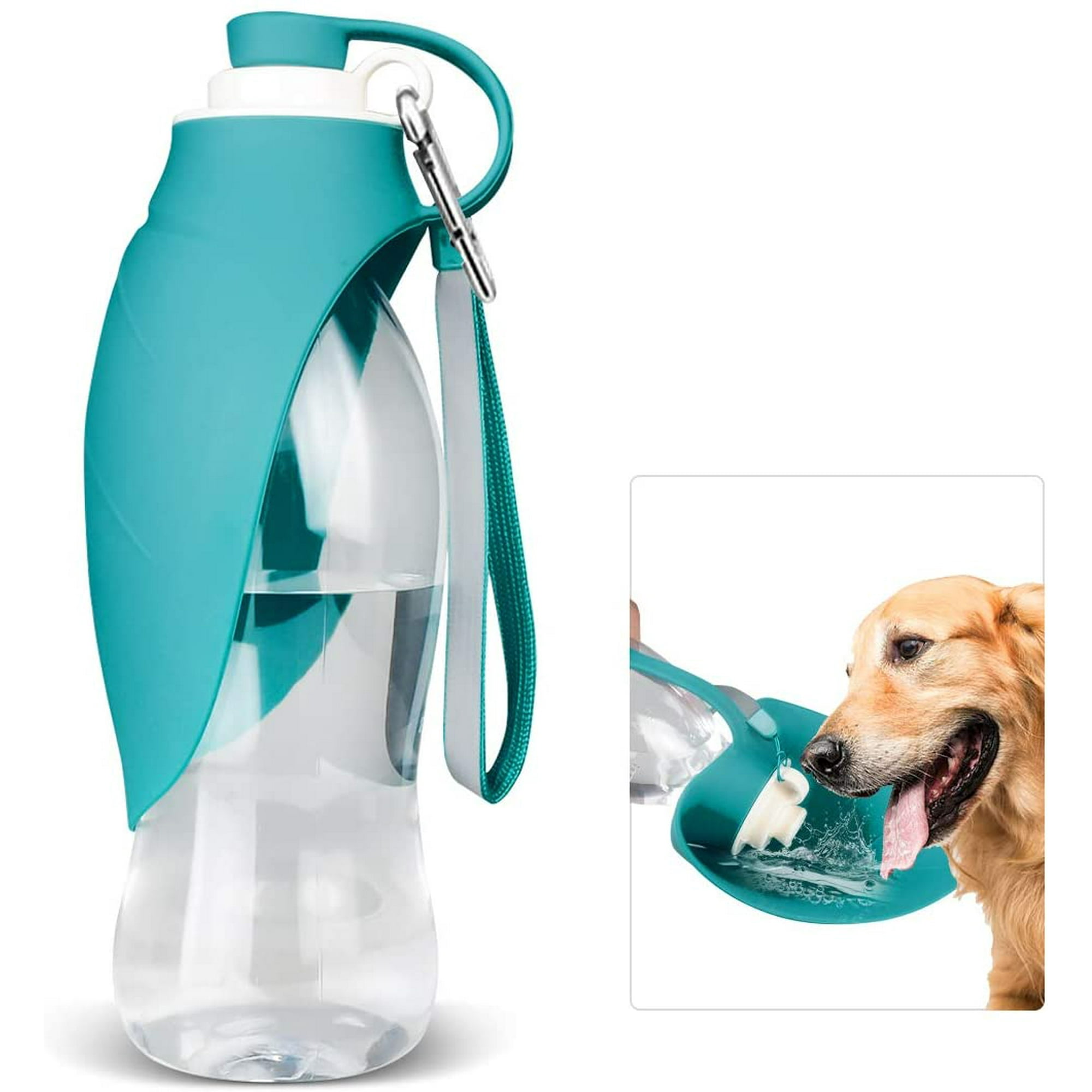Dog Water Bottle Portable Leak Proof Water Dispenser with Cup and Plate for Outdoor Walking 580ml Water Bottle for Dogs and Cats Blue Walmart