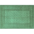 thumbnail image 1 of Ahgly Company Machine Washable Indoor Rectangle Southwestern Turquoise Blue Country Area Rugs, 7' x 9', 1 of 4