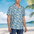 thumbnail image 3 of Pofeuu Rose Flowers Print Hawaiian Shirt for Men Sleeves Casual Button Down Summer Beach Dress Shirts T-Shirts,Small, 3 of 7