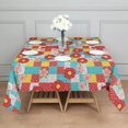thumbnail image 3 of Pioneer Flower Floral Print Pattern Square Tablecloth, Waterproof Wipeable Spillproof Washable Table Cover for Home Kitchen Party Decor, 52"x52", 3 of 6