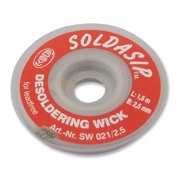 EDSYN - SOLDASIP Lead-Free Desoldering Braid - 2.5mm x 1.5m