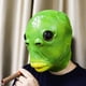 thumbnail image 2 of Máscara de cabeza de pez verde Máscara de fiesta de cabeza de pez espeluz yeacher estándar, 2 of 7