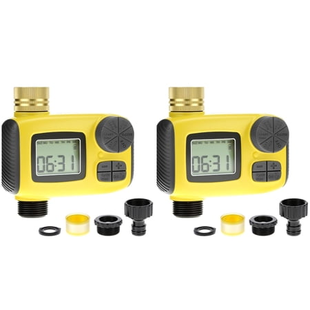 YAFABROO Set of 2 Mechanical Garden Sprinkler Watering Timers, BSP 3/4" Automatic Irrigation Valve Controllers
