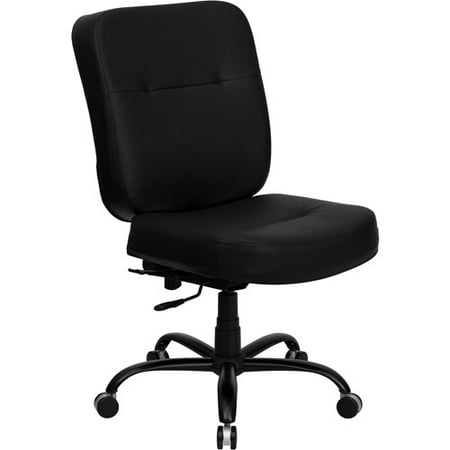 Hercules Big and Tall Leather Office Task Chair, Black (holds up to 500 lbs)