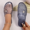 thumbnail image 3 of Clear Jelly Shoes for Women Slip on Jelly Mesh Slides Comfortable Closed Toe Flats Sandals Summer Beach Slippers., 3 of 7