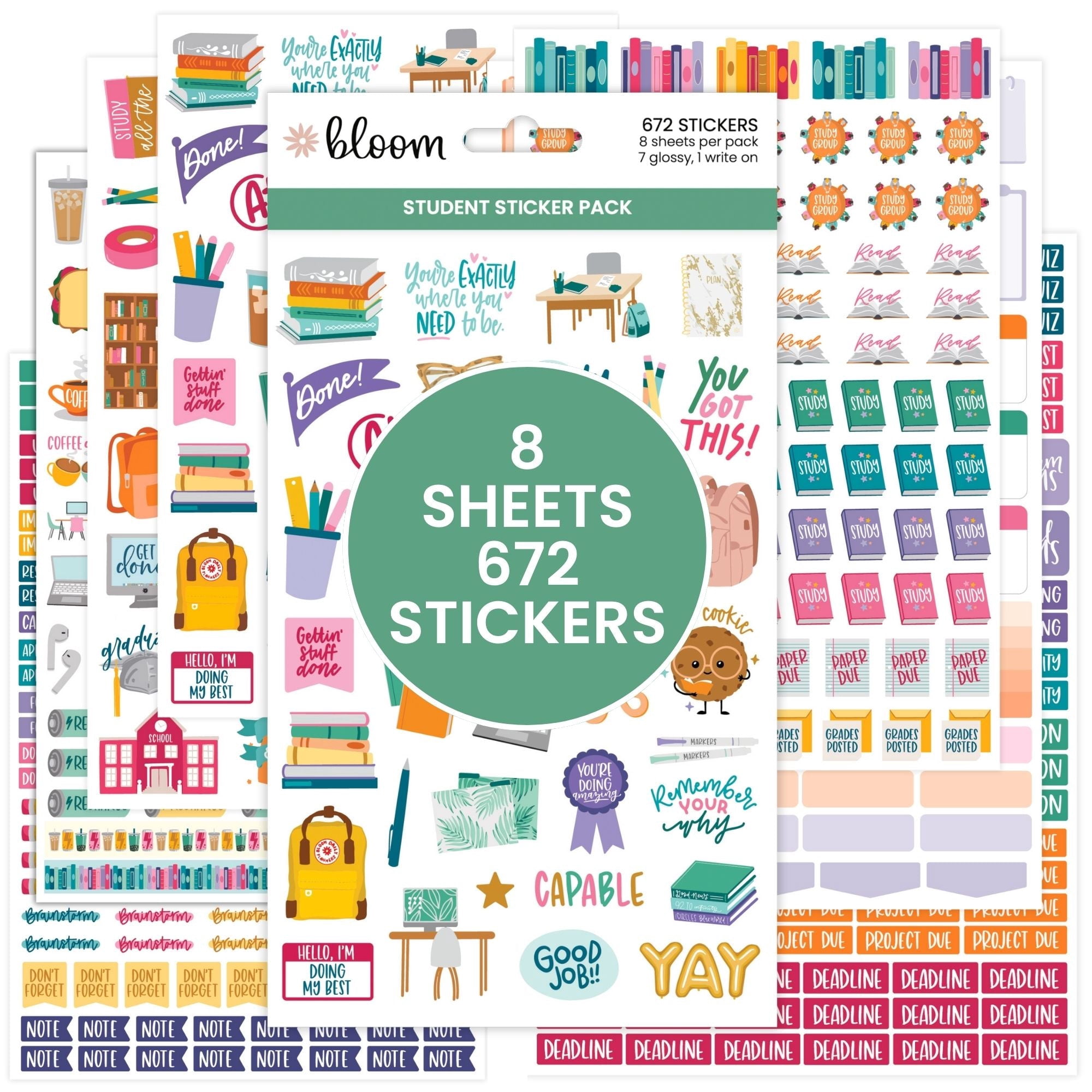bloom daily planners Planner Sticker Pack Student