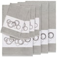 thumbnail image 2 of Authentic Hotel and Spa  Turkish Cotton Circles Embroidered Light Grey 8-piece Towel Set, 2 of 5