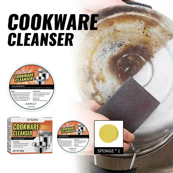 Crema limpiadora de acero inoxidable | 100 g de producto para fregar ollas y sartenes contra óxido, quemaduras y manchas difíciles | Fórmula antirayaduras para utensilios de cocina, fregaderos y