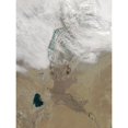 thumbnail image 2 of Distinctive lines of clouds stretch out from the shore of the Aral Sea Poster Print, 2 of 2