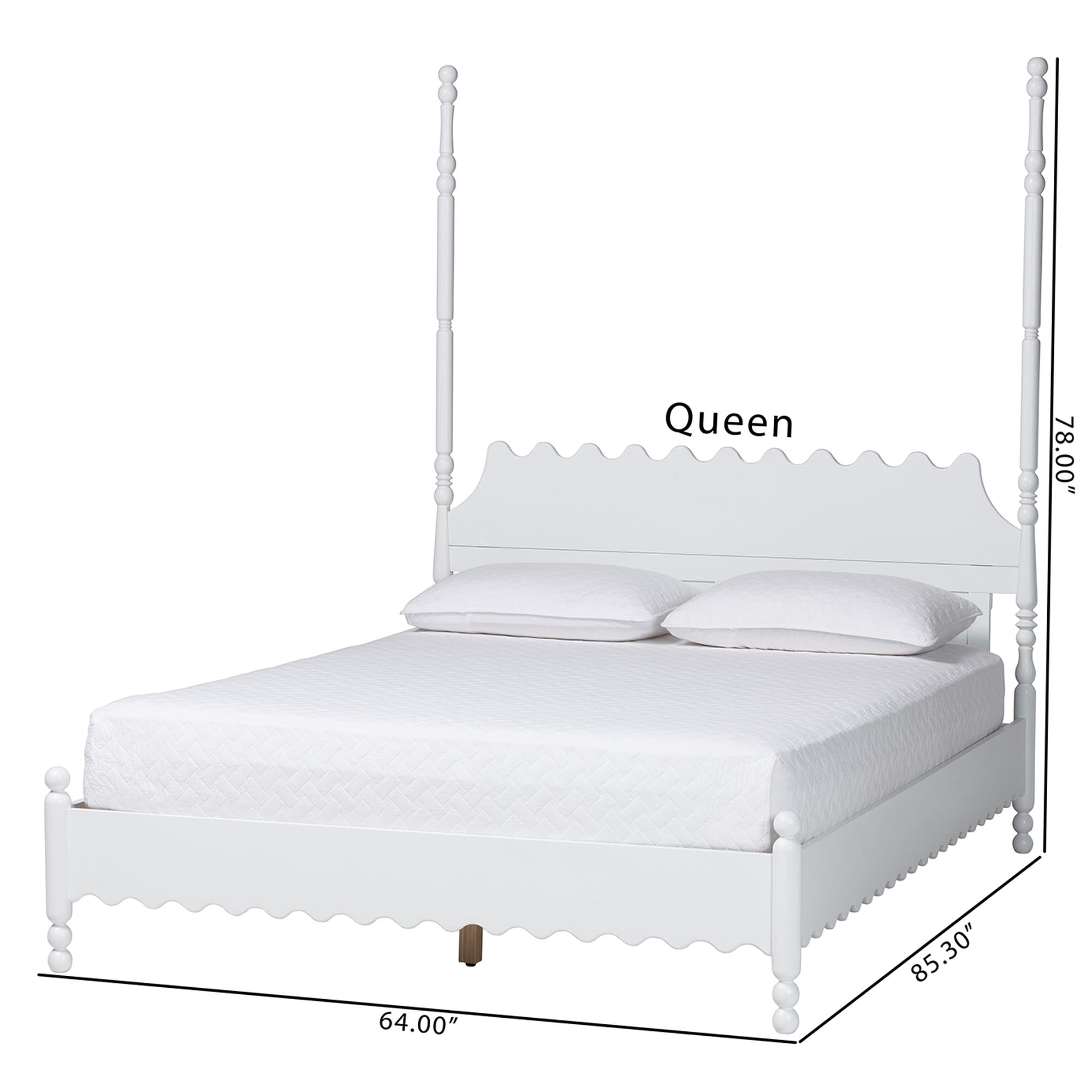 Baxton Studio Hoffman Modern Farmhouse Platform Bed, King, White