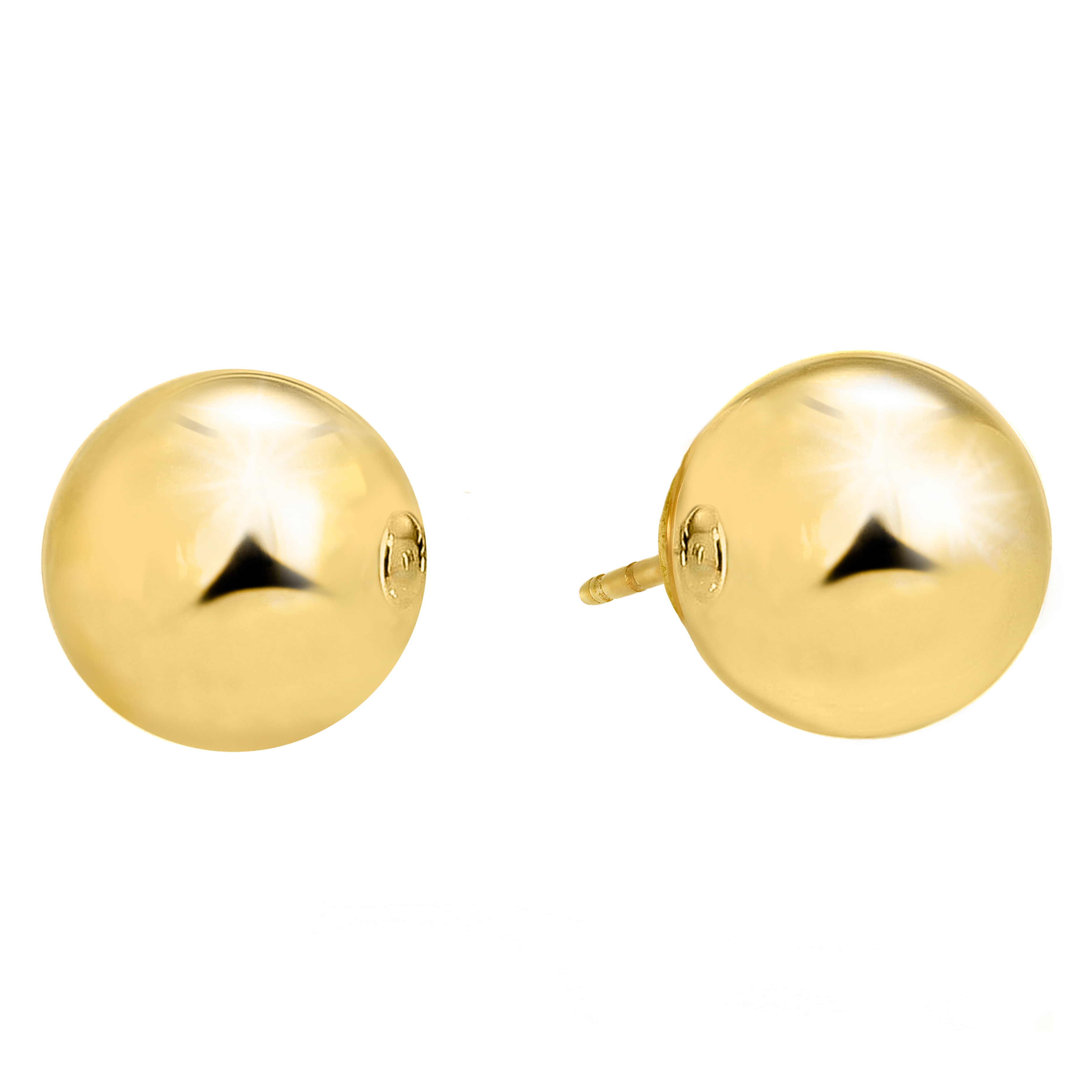 JewelStop - 14k Real Yellow Gold Stud Ball Earrings - 8 Mm - Walmart ...
