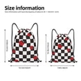 thumbnail image 2 of Daiia Ladybugs Of Black And White Checkers Pattern Drawstring Backpack, Gym Bag, Lightweight Backpack, Water-Resistant Bag Travel Sports Backpack, Fitness Bag, Yoga Bag-Medium, 2 of 6