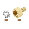 thumbnail image 3 of 2pack Brass Barb Fittings, 1/2" Barb x 3/4" NPT Female with Clamps for Water Fuel Air, Mechanical Devices, 3 of 6