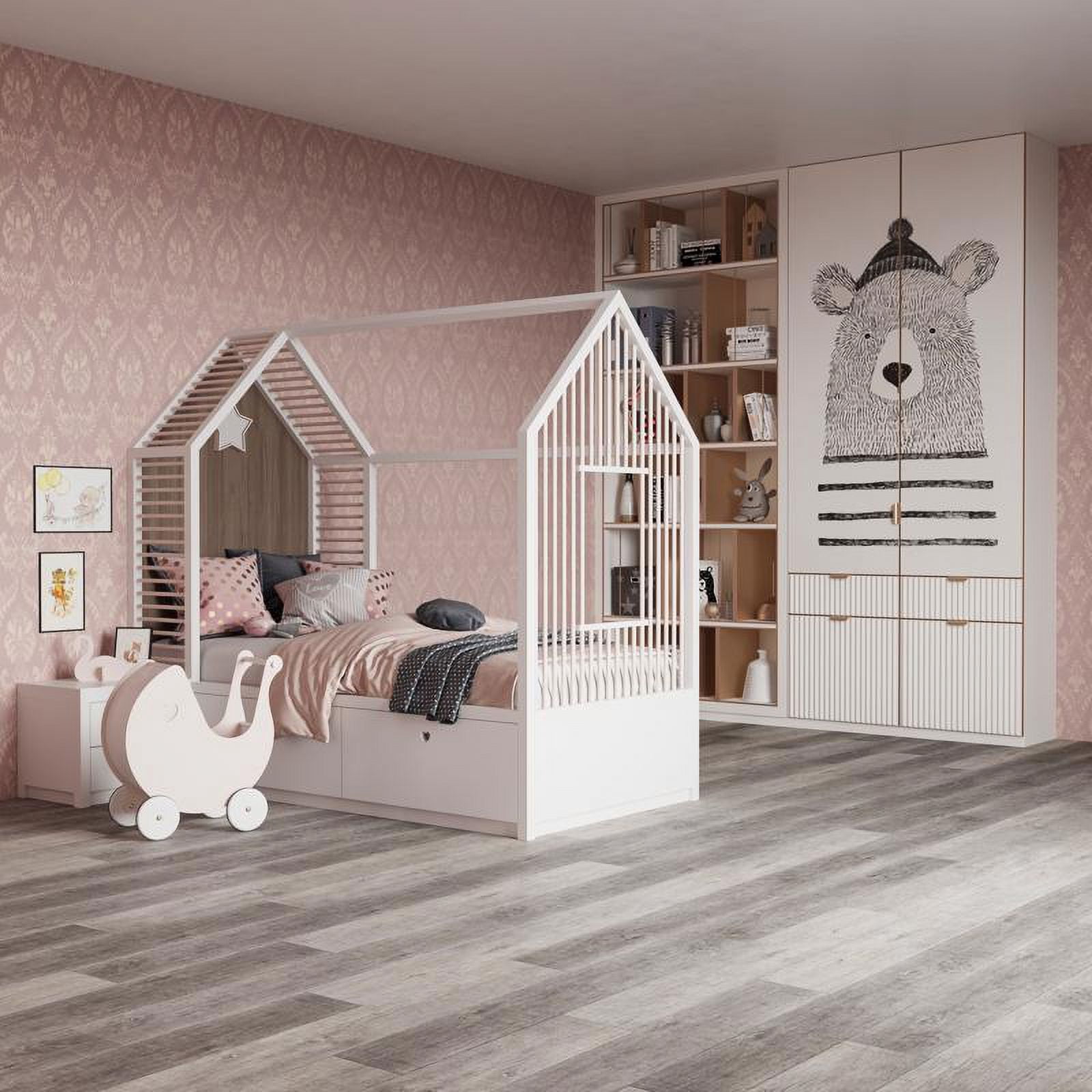 CALI Builder's Choice 7.12 in. W X 48 in. L Alderwood Vinyl Plank Flooring 23.77 sq ft