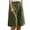 Army Green, variant on Women's Summer Cotton Linen Shorts, Loose Fitting Bermuda Shorts, Elastic Waist Knee Length Baggy Shorts, Beach Vocation Short Pants with Pocket Beige XL
