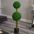 thumbnail image 4 of Nearly Natural 5521 4 ft. Boxwood Double Ball Artificial Topiary Tree with Woven Trunk UV Resistant, 4 of 4