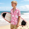 thumbnail image 6 of LEKWK Boys Button Down Hawaiian Shirts Kids Short Sleeve Tropical Print T-Shirt Lightweight Breathable Summer Tops Beach Vacation Holiday Resort Wear, 6 of 8