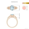 thumbnail image 4 of ANGARA Natural Vintage Style Oval 1.5 ct Aquamarine Ring with Diamonds in 14K Rose Gold for Women (Size-9x7mm) | March Birthstone, Anniversary, Jewelry Gift for Women | Natural Aquamarine Ring, 4 of 9