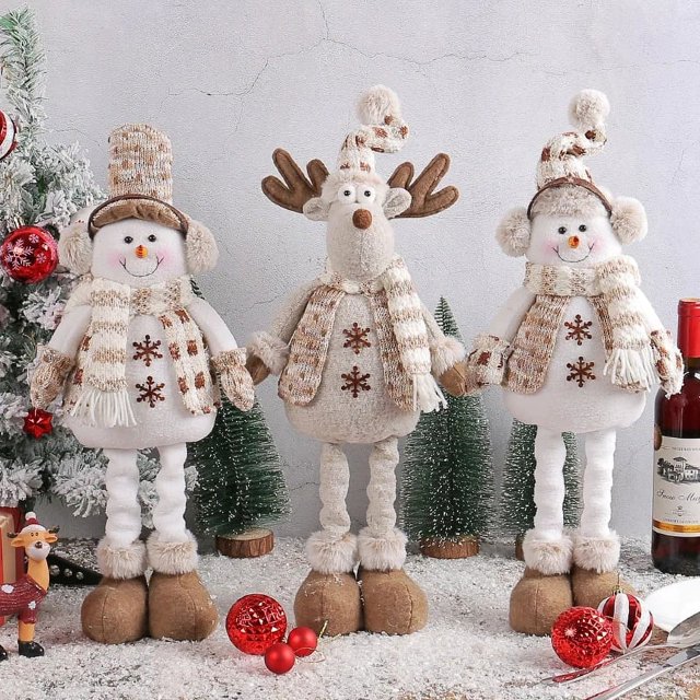 Muñeco de nieve grande de Navidad, muñeco de piernas largas, adorno de árbol de Navidad, decoración navideña para el hogar, Navidad, regalos de Año Nuevo para niños, W23-417