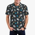 thumbnail image 2 of Cauagu Space Print Men's Polo Shirts, Short-Sleeve Polo Shirts for Men Performance Golf Shirt Athletic Casual Collared T-Shirt-X-Large, 2 of 8