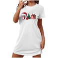thumbnail image 4 of Sakmal Comfy Moomoo Nightgowns for Women White Oversized Christmas Cloud-Like Sleepwear Short Sleeve Crew Neck Graphic Short Nightgowns S-2XL, 4 of 5