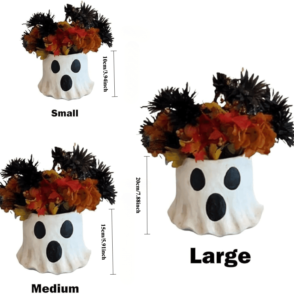 Resin Ghost Bucket Vase, Cute Virus Ghost Bucket, Christmas Festival Home & Kitchen Decor