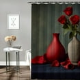 thumbnail image 2 of Fenyluxe Roses Pretty Shower Curtain 100% Polyester Fiber Bathroom Decor Set with Hooks 36x72, 2 of 7