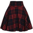 thumbnail image 3 of XINQIHANG Women's High Waist Drawstring Plaid Ruffle Versatile Pleated A Line Short Skirt, 3 of 7