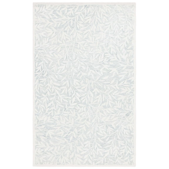 SAFAVIEH Jardin Zahara Floral Area Rug, Light Gray/Ivory, 3' x 5'