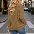 thumbnail image 5 of Yertdoel Women's Sweaters Solid Asymmetric Lapel Long Sleeve Knit Sweater Daily Stylish Casual Cozy Warm Pullover Tops, 5 of 6