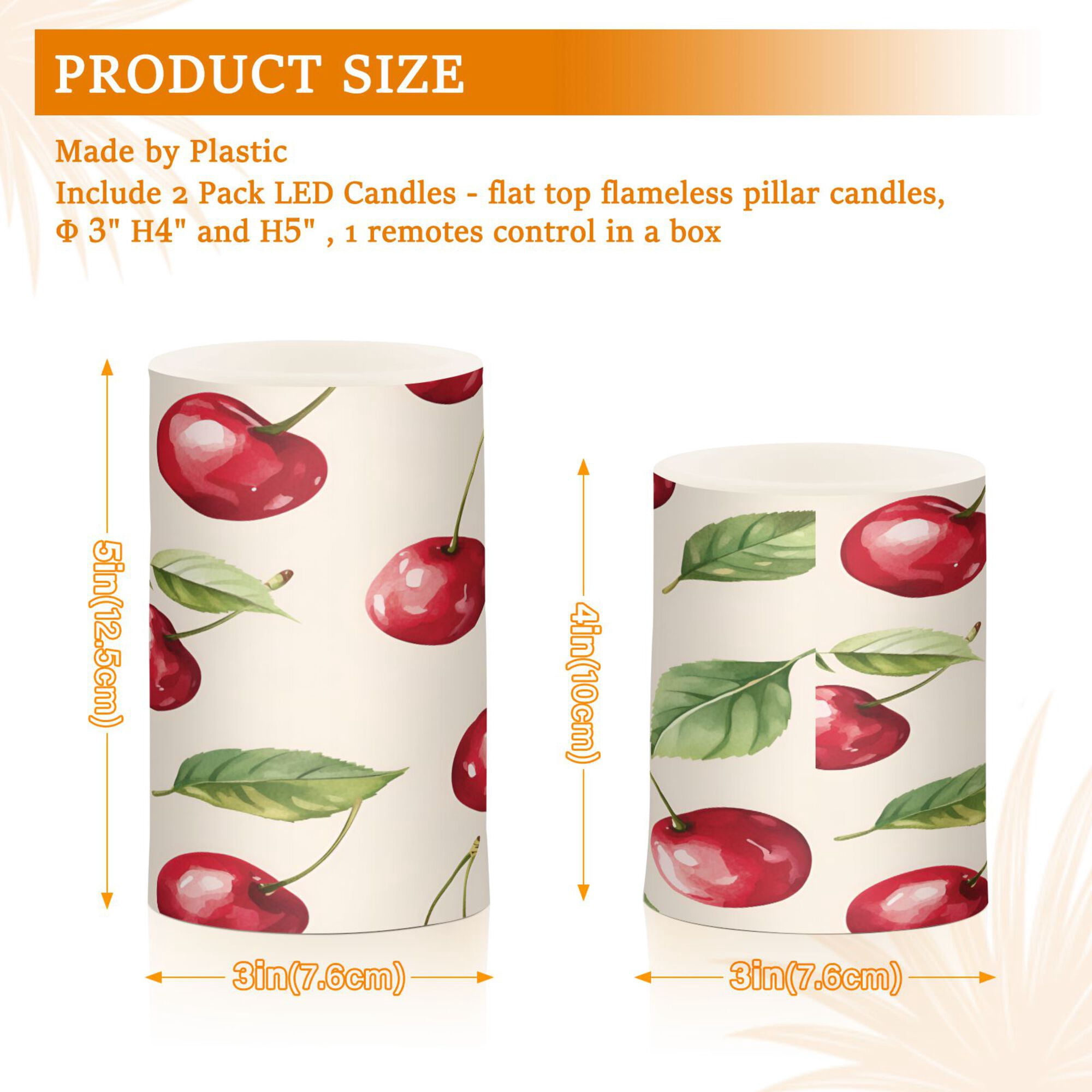 Yayeee Flameless Candles with Remote Flickering Battery Operated Multi Color Changing, Watercolor Cherry