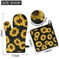thumbnail image 6 of Black Sunflower Kitchen Oven Mitt and Pot Holder Sets 4 Pcs for Baking, Cooking and Grilling, Heat Resistant Up To 392 °F, 6 of 7