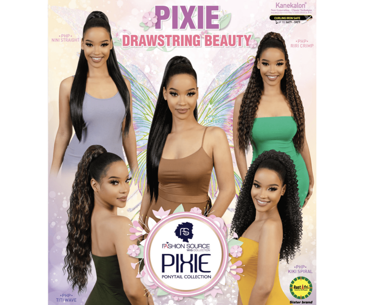 Fashion Source Drawstring Ponytail Collection PHP-TITI WAVE 31", Color T1B/30