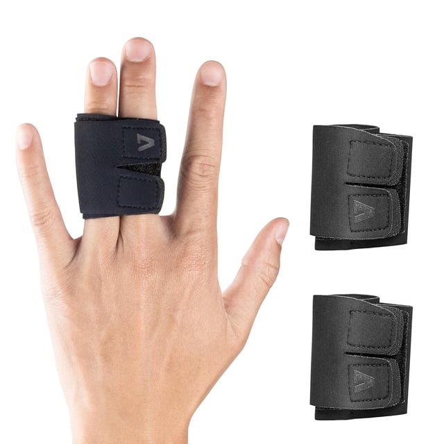 LAICAIW Finger Splint 2 Pack Finger Support of Two-Finger with Adjustable Attachment Strap Finger Brace for Sports Injuries Arthritis Pain Straightening/M