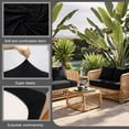 thumbnail image 3 of FLASHLUMI Stretch Outdoor Patio Sofa Cushion Covers, Elastic Full Wrapped Seat Cushion Slipcovers, Machine Washable Anti-Pilling Furniture Protector Covers, Black, 8 Pack, 3 of 6