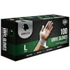 Gorilla Supply Disposable Vinyl Gloves BPA & Latex & Powder Free, 100 Count, Large