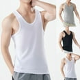 thumbnail image 1 of JDQJBZ Men Quick Dry Workout Tank Tops Solid Color Print V Neck Sleeveless Tops With Drawstring Pockets, 1 of 3