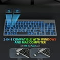 thumbnail image 4 of Wireless Keyboard and Mouse Combo - Quiet Backlit Keyboard with RGB Mouse, Rechargeable, Slim, Sleep Mode for Windows, Mac, Laptop - Space Gray-Wagpak, 4 of 7