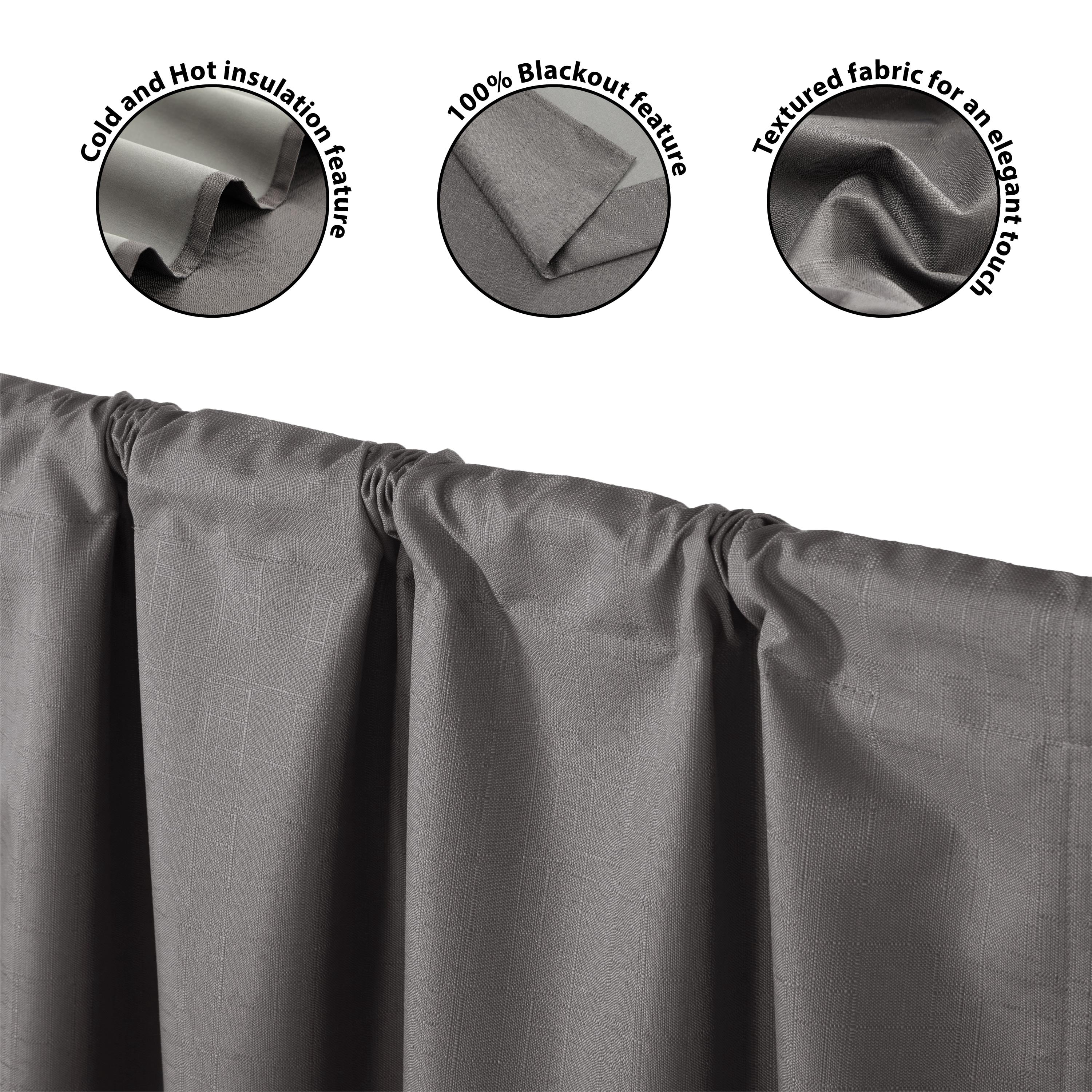 Dearfoams Energy Efficient Total Blackout Curtain Panel Set, 37 x 84" Charcoal