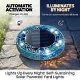 thumbnail image 5 of Bell+Howell Solar Outdoor Mosaic Disk Lights, 4 Pack Ultra-Premium Glass Decorative Pathway, Solar Outdoor Waterproof Disk, LED Pathway, Auto On/Off Lights - Blue, 5 of 10