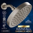thumbnail image 3 of Exclusive Home Goods High Pressure Rainfall Shower Head with 360 Degree Rotation, 6" 2.5 GPM Brushed Nickel, 3 of 7