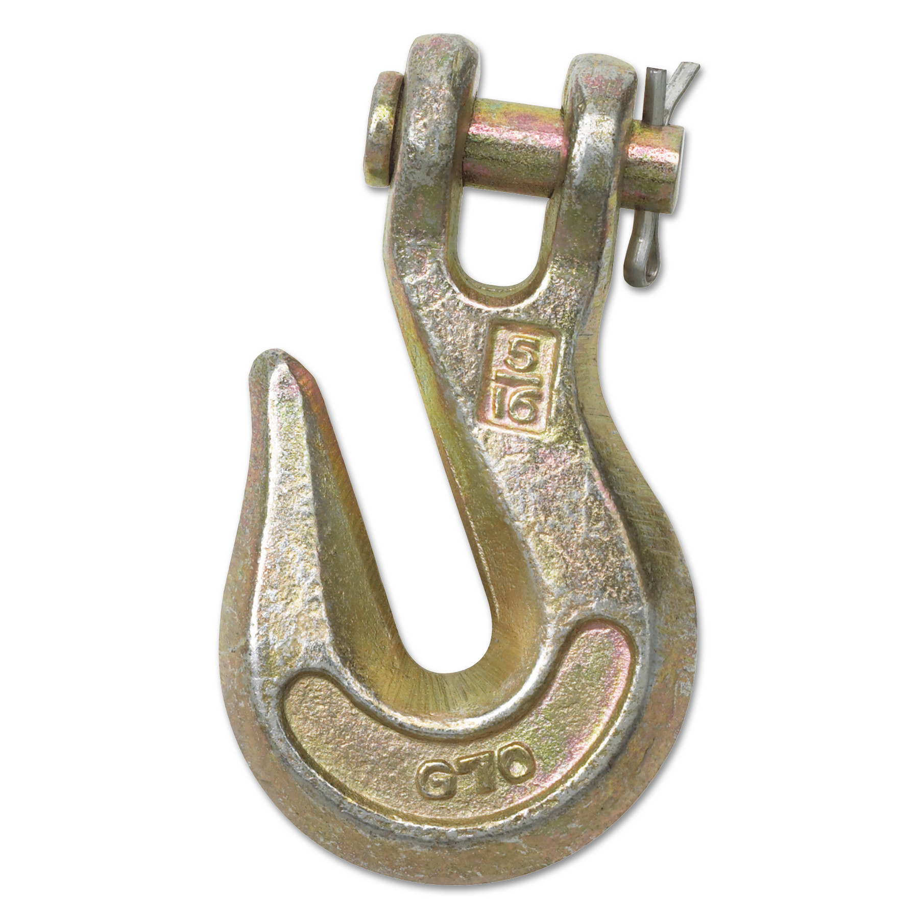 Peerless Grade 70 Clevis Grab Hooks, 3/8 in, 6,600 lb, Peer Gold